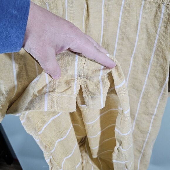 American Eagle Poolside Striped Button-Up Shirt Yellow Mens XXL - Picture 9 of 11